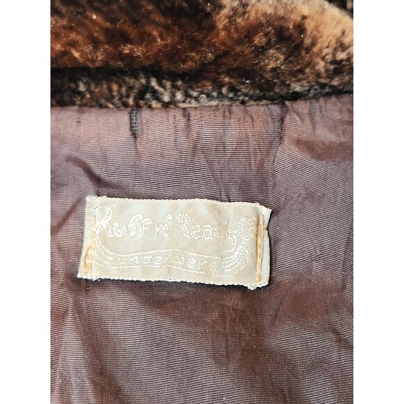 Vintage Wool & Fur Cropped Jacket Blazer Fall Winter Jacket with Fur Collar XS S - Picture 8 of 10